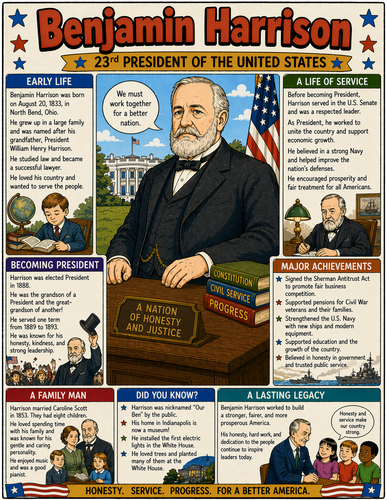 Benjamin Harrison I Educational Infographic