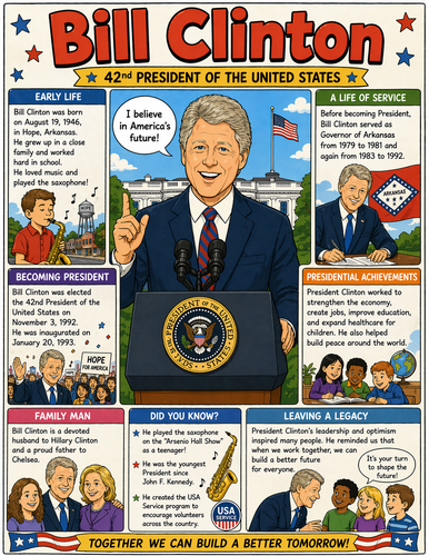 Bill Clinton I Educational Infographic