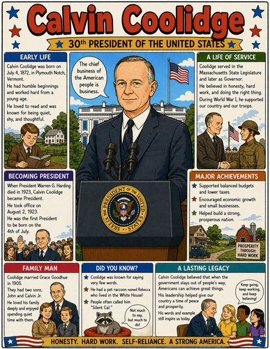 Calvin Coolidge I Educational Infographic