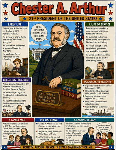 Chester A. Arthur I Educational Infographic