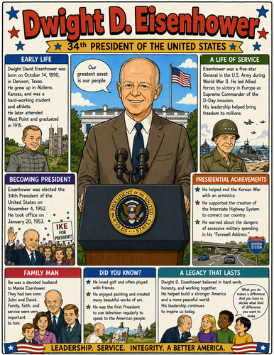 Dwight D. Eisenhower I Educational Infographic
