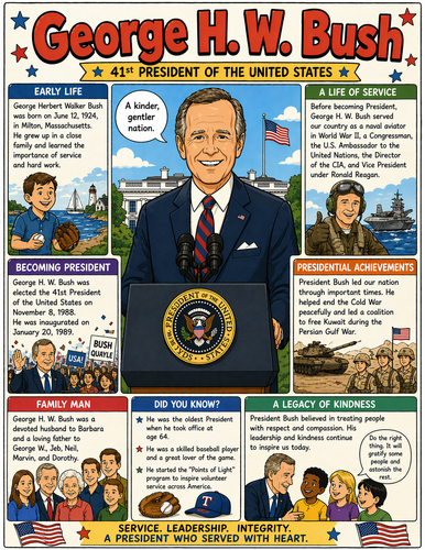 George H. W. Bush I Educational Infographic