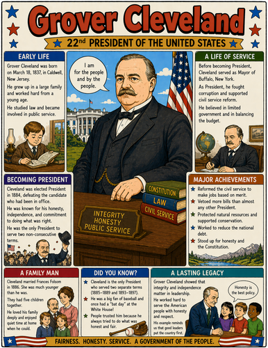 Grover Cleveland I Educational Infographic