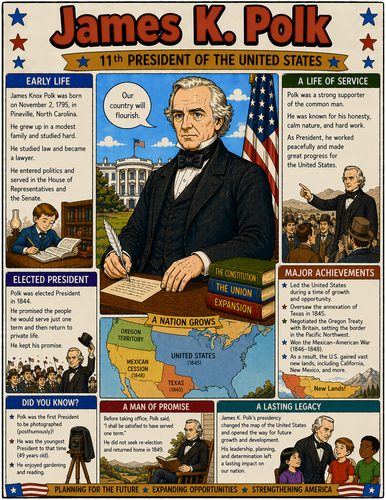James K. Polk I Educational Infographic