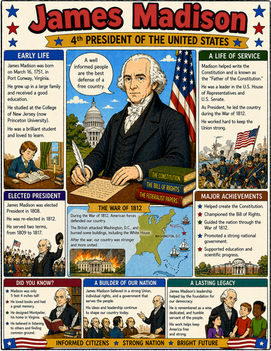 James Madison I Educational Infographic
