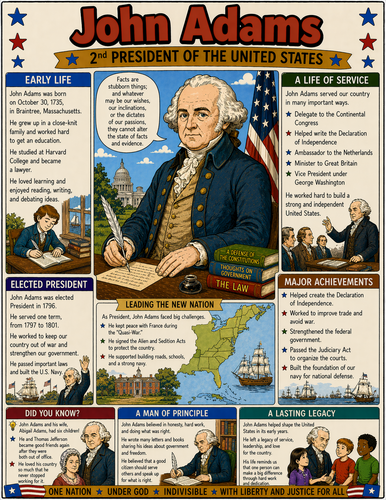 John Adams I Educational Infographic