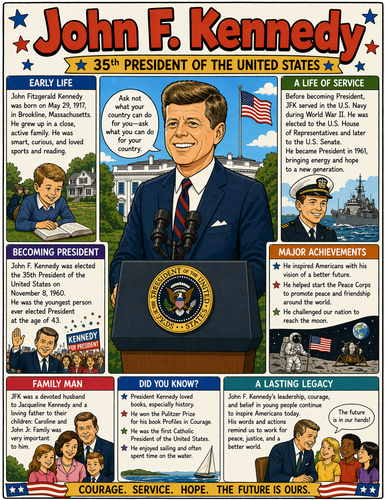 John F. Kennedy I Educational Infographic