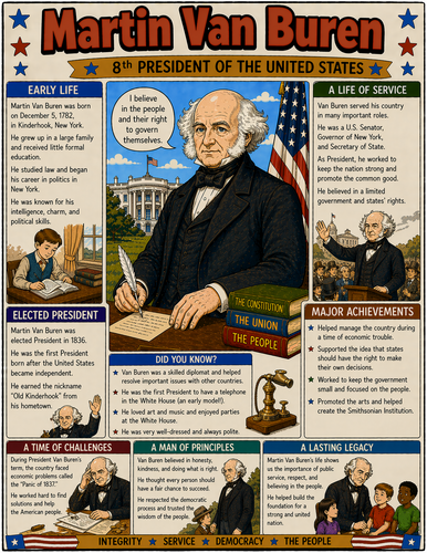 Martin Van Buren I Educational Infographic