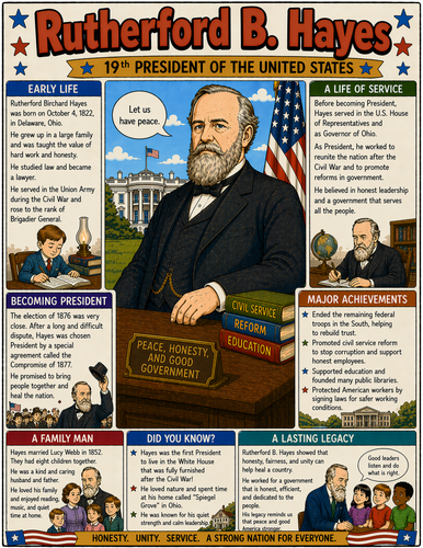 Rutherford B. Hayes I Educational Infographic