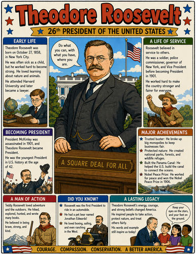 Theodore Roosevelt I Educational Infographic