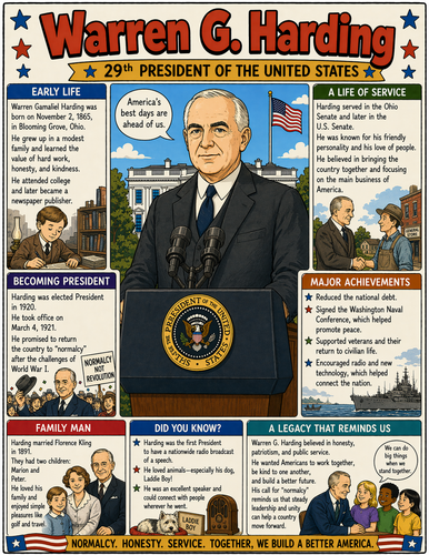 Warren G. Harding I Educational Infographic