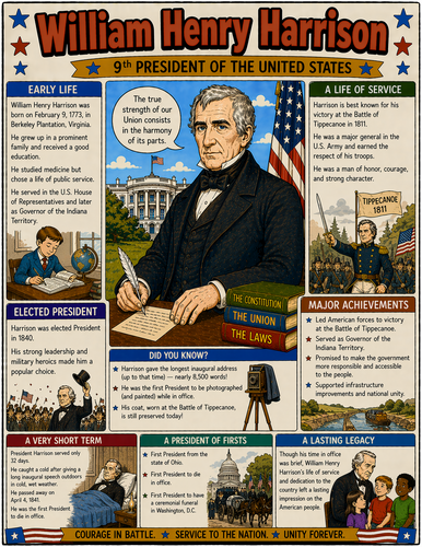 William Henry Harrison I Educational Infographic