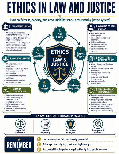 Ethics in Law and Justice I Educational Poster