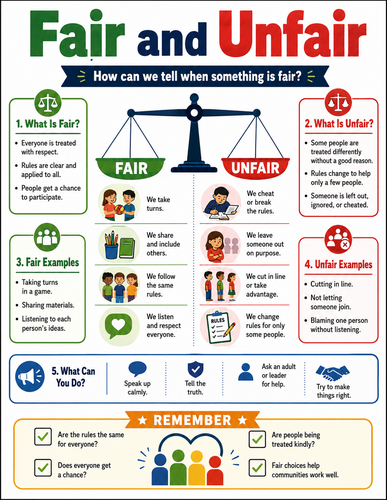 Fair and Unfair I Educational Poster