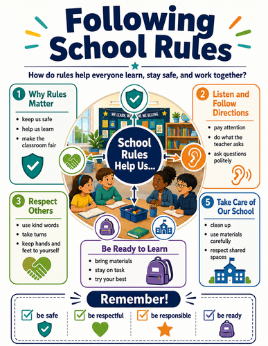 Following School Rules I Educational Poster