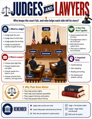 Judges and Lawyers I Educational Poster
