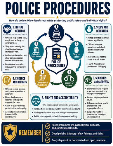 Police Procedures I Educational Poster