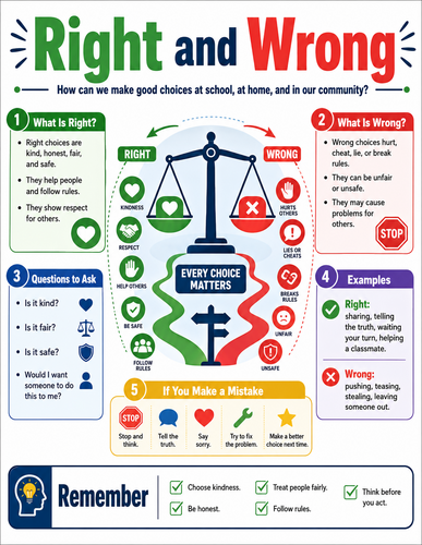 Right and Wrong I Educational Poster