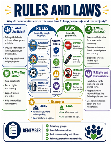 Rules and Laws I Educational Poster