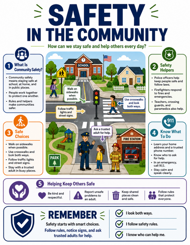 Safety in the Community I Educational Poster