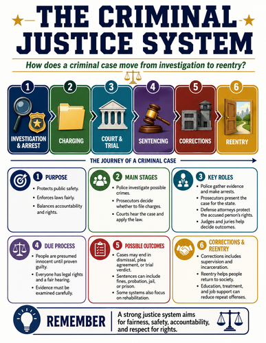 The Criminal Justice System I Educational Poster