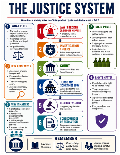 The Justice System I Educational Poster