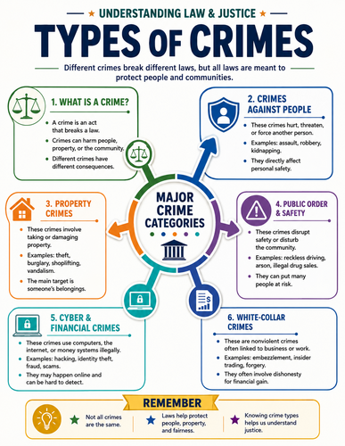 Types of Crimes I Educational Poster