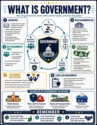What Is Government I Educational Poster