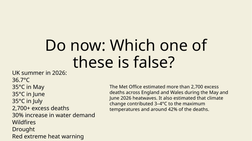 2026 Extreme weather UK example Heatwaves case study