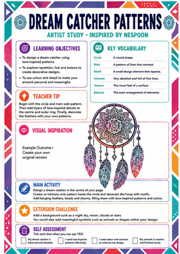 NeSpoon Inspired Dream Catcher Patterns Worksheet | Pattern & Design | KS3 Art