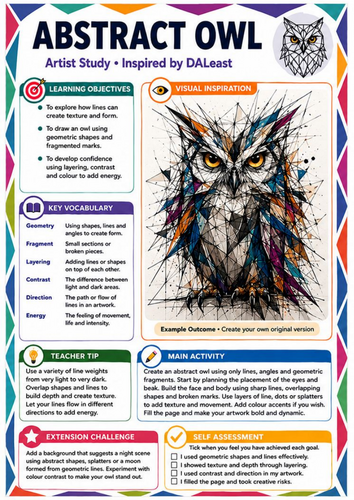 DALeast Inspired Sea Turtle Design Worksheet | Line, Pattern & Shape | KS3 Art