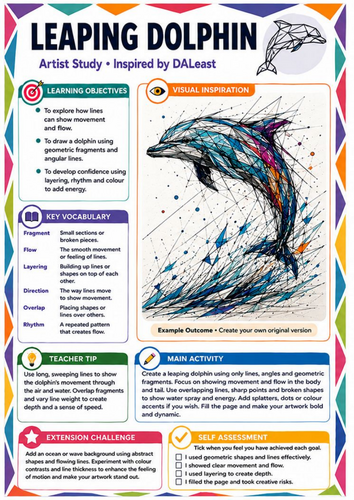 DALeast Inspired Dragon Creature Art Worksheet | Fantasy Drawing | KS3 Art