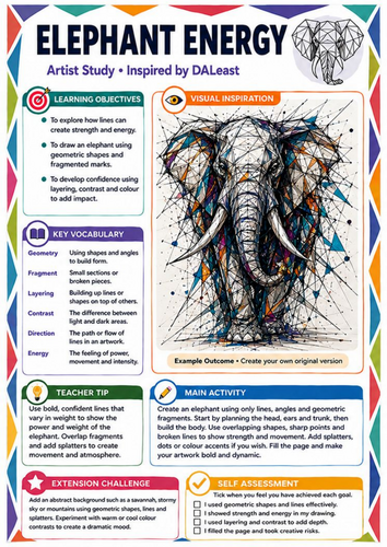 DALeast Inspired Butterfly Transformation Worksheet | Symmetry & Geometric Art | KS3
