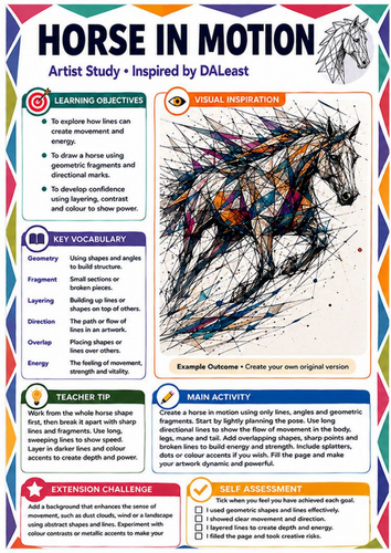 DALeast Inspired Wild Hare Art Worksheet | Expressive Line & Shape | KS3 Art