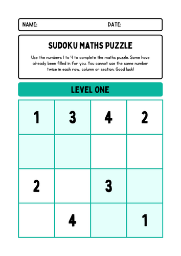 3 Sodoku games for Kids - 3 Pages with Answers