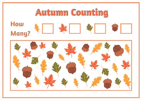 Autumn-thmed Maths Counting Activity for EYFS and KS1