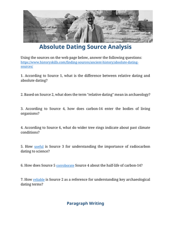 Absolute Dating in Archaeology Source Analysis Worksheet