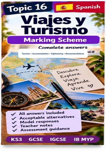 Spanish Viajes y Turismo Vocabulary | Tourism, Accommodation & Sightseeing | KS3 GCSE IGCSE MYP