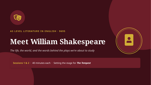 Meet Shakespeare-AS Level English Literature