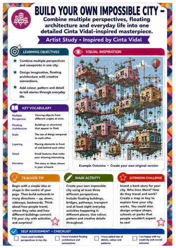 Cinta Vidal Artist Study – Build Your Own Impossible City | KS3 Final Art Challenge