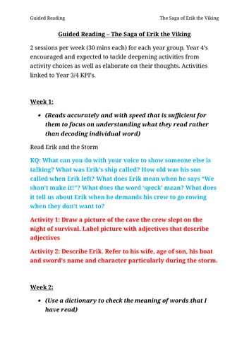 Erik the Vilking - Guided Reading