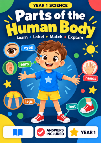 Year 1 Science Human Body & Five Senses Workbook | KS1 Animals Including Humans | Worksheets