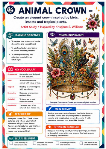 Kristjana S. Williams Inspired Fantasy Hot Air Balloon | KS3 Art Worksheet