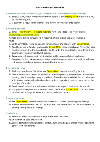 Trips - Procedure