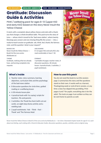 Gratitude KS2 PSHE Guide & Activities