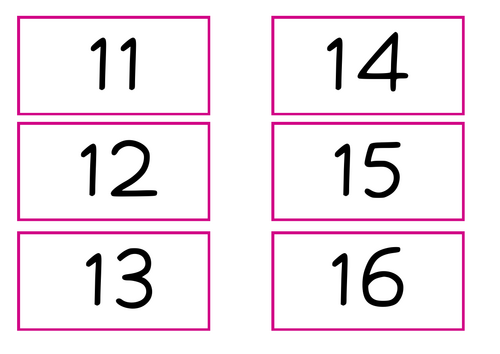 Numbers 11 to 20 Sorting Activity