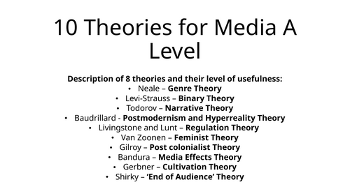 A Level Media Theories Revision Pack