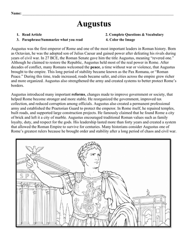 Augustus Worksheet