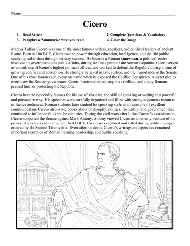 Cicero Worksheet