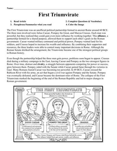 First Triumvirate Worksheet